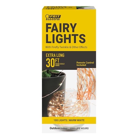 Feit Electric Feit LED Fairy String Lights Warm White 30 ft. 100 lights FY30-100/WWROSE